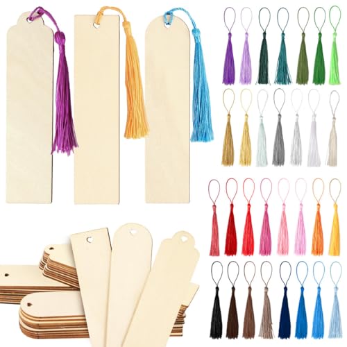 3,2x13cm 30 Stück Holz Blanko Lesezeichen 3 Stile mit 30 Stück Bunten Quasten Set Leeres Bookmark mit Löchern für DIY Handwerk Geschenke Tag Party handgefertigte Dekoration Bastelbedarf 3,2x13cm 30 Stück Holz Blanko Lesezeichen 3 Stile mit 30 Stück Bunten Quasten Set Leeres Bookmark mit Löchern für DIY Handwerk Geschenke Tag Party handgefertigte Dekoration Bastelbedarf von GEBETTER