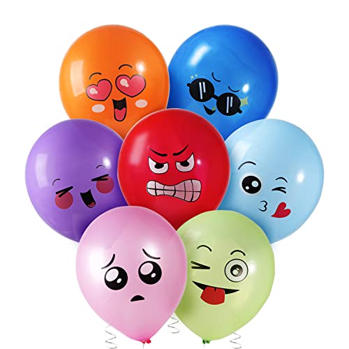 32 Stk 8 Stil Emotion Latex Luftballons 12 Zoll Bunt Party Latexballons Lustig Heliumballons Kinder Farbige Ballons Dekoration für Geburtstag Deko Jungen Mädchen Baby Shower Babyparty Hochzeit von GEBETTER