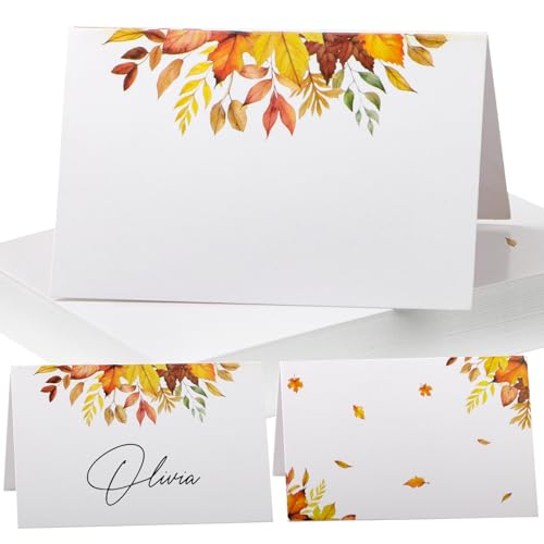50 Stück Herbst Tischkarten Herbstblätter Herbstdeko 85x55 mm Herbstlaub Tischdekoration Namenskarten zum selbst Beschriften Namensschild Platzkarten für Erntedankfest Hochzeit Geburtstag (Weiß A) 50 Stück Herbst Tischkarten Herbstblätter Herbstdeko 85x55 mm Herbstlaub Tischdekoration Namenskarten zum selbst Beschriften Namensschild Platzkarten für Erntedankfest Hochzeit Geburtstag (Weiß A) von GEBETTER