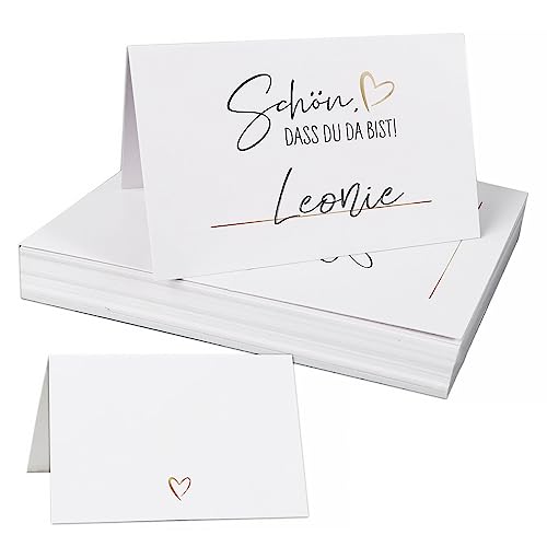 50 Stück Hochzeit Tischkarten Schön dass du da bist mit Herz 85x55 mm Tischdekoration Namenskarten zum selbst Beschriften Platzkarten für Hochzeit Geburtstag Konfirmation Kommunion Taufe Feier 50 Stück Hochzeit Tischkarten Schön dass du da bist mit Herz 85x55 mm Tischdekoration Namenskarten zum selbst Beschriften Platzkarten für Hochzeit Geburtstag Konfirmation Kommunion Taufe Feier von GEBETTER