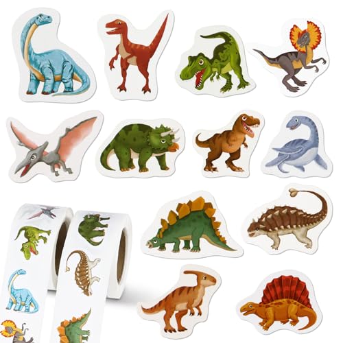 500 Stück 12 Stile Dinosaurier Aufkleber für Kinder Dino Sticker Basteln Selbstklebend Deko für Kindergeburtstag Flasche Laptop Album Party Mitgebsel Geschenke Jugendweihe Junge Mädchen von GEBETTER