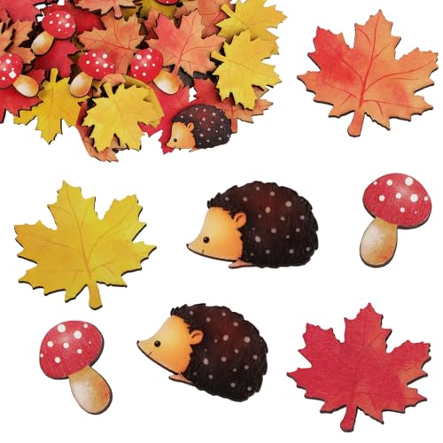 70 Stück Herbst Streudeko Holz Bunt Ahornblätter Pilze Igel Tischdeko Kinder Konfetti Holzscheiben Deko Party Basteln Tisch Confetti für DIY Handwerk Verzierungen 70 Stück Herbst Streudeko Holz Bunt Ahornblätter Pilze Igel Tischdeko Kinder Konfetti Holzscheiben Deko Party Basteln Tisch Confetti für DIY Handwerk Verzierungen von GEBETTER