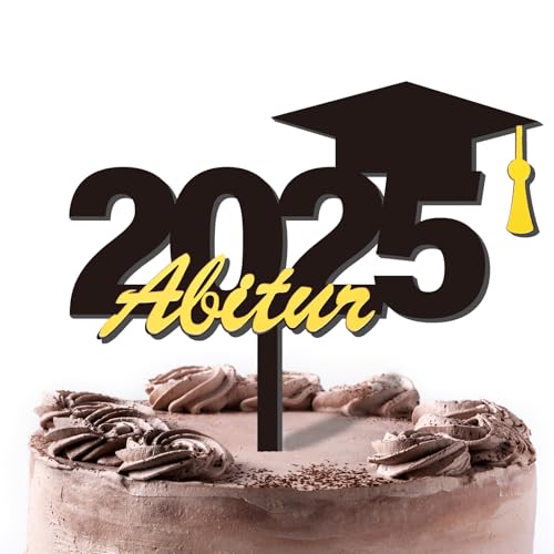 Abitur 2025 Tortendeko Cake Topper ABI aus Acryl Bestandene Prüfung Cupcake Deko Tortenstecker Tortendeko Abschlussfeier Torten Abschluss Graduation Party Geschenke von GEBETTER