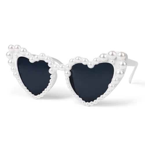 Herz Perlen Brille Braut Zubehör, Heart Bride Glasses Herzbrille Herzförmige Partybrille Love Brille zum Hochzeit JGA Karneval Geburtstag Party für Damen Junggesellinnenabschied Accessoires Frauen Herz Perlen Brille Braut Zubehör, Heart Bride Glasses Herzbrille Herzförmige Partybrille Love Brille zum Hochzeit JGA Karneval Geburtstag Party für Damen Junggesellinnenabschied Accessoires Frauen von GEBETTER