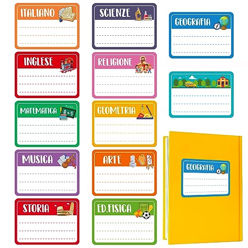 Italienisch 96 Stück Schulfach Etiketten Selbstklebend Schule Kinder Aufkleber zum Beschriften Klebeetiketten Ordnerrücken Bunt Buchetiketten Klebeschilder Sticker für Bücher Boxen Flasche Italienisch 96 Stück Schulfach Etiketten Selbstklebend Schule Kinder Aufkleber zum Beschriften Klebeetiketten Ordnerrücken Bunt Buchetiketten Klebeschilder Sticker für Bücher Boxen Flasche von GEBETTER