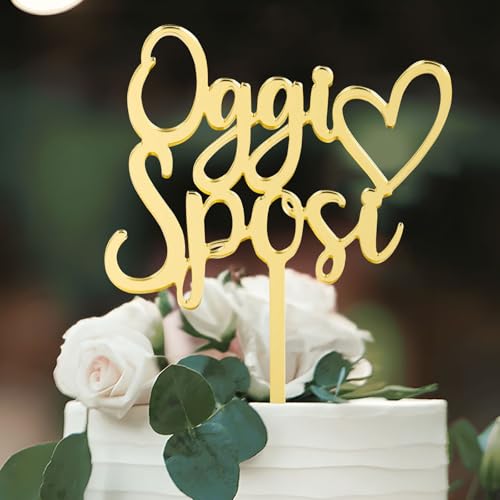 Italienisch Hochzeit Cake Topper Tortendeko Junggesellinnenabschieden Kuchendekoration Tortenaufsätze Geschenke Tortentopper für Verlobungen Brautpartys Teambraut Brautduschen Party deko von GEBETTER