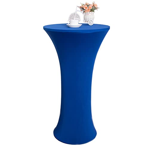 Stretch Stehtischhussen, Elastische Tischdecken, Spandex Hussen Für Rund, Cocktail Bistrotisch Und Dekoration Für Hochzeiten, Feiern (Blau,70 x 110 cm) von GEBIN