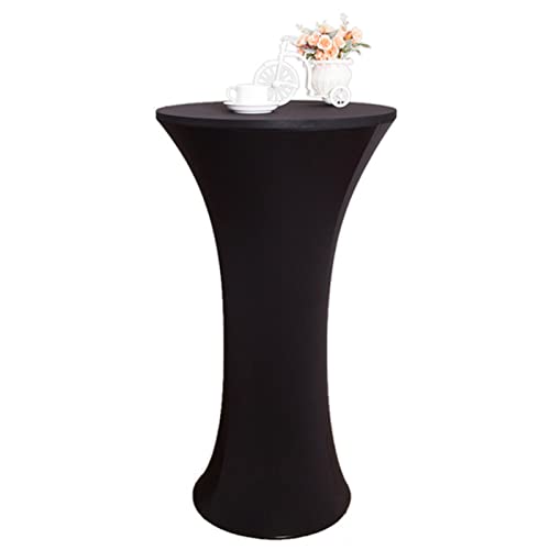 Stretch Stehtischhussen, Elastische Tischdecken, Spandex Hussen Für Rund, Cocktail Bistrotisch Und Dekoration Für Hochzeiten, Feiern (Schwarz,60 x 110 cm) von GEBIN