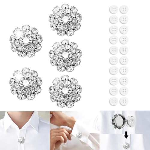 GEDEUBAN 5 x Knopfabdeckungen für Damen und Herren, abnehmbare Strass-Clips für Kleidung, Blusen, 2,9 cm GEDEUBAN 5 x Knopfabdeckungen für Damen und Herren, abnehmbare Strass-Clips für Kleidung, Blusen, 2,9 cm von GEDEUBAN