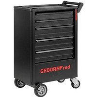 GEDOREred GEDWorker R20152205 Werkstattwagen mit Lochwand schwarz 5 Schubladen von GEDOREred