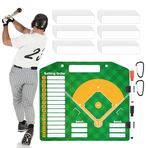 Baseball-Zwischenablage für Trainer, Softball-Ausrichtungsbrett für Dugout – Ausrichtungsplatte für Trainer, magnetisch, 2 Marker, inkl. Dugout Display Accesor von GEDOX