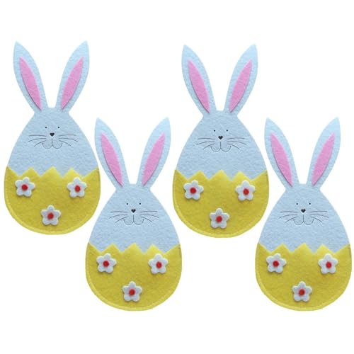 Bestecktasche Osterhase, schöne Bestecktaschen für Ostern, Besteckhalter in Form eines Osterhasens, Gabeltasche, Besteck-Organizer, niedlich, 4-teiliges Set Bestecktasche Osterhase, schöne Bestecktaschen für Ostern, Besteckhalter in Form eines Osterhasens, Gabeltasche, Besteck-Organizer, niedlich, 4-teiliges Set von GEDOX