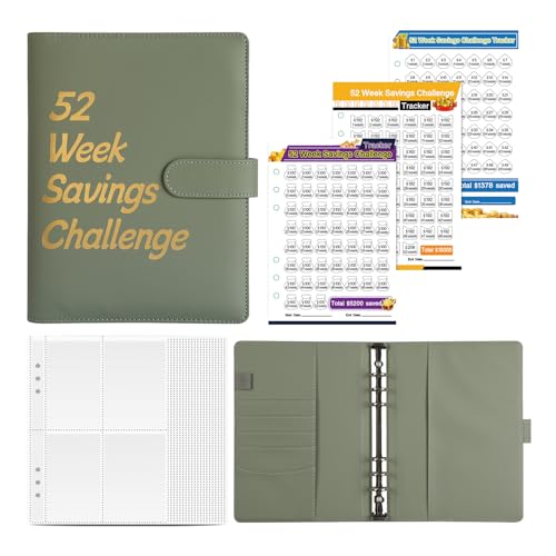 Herausforderungsordner mit Umschlägen, 100, Spar-Challenge-Mappe, Geldbuch, Brieftasche, Geldscheinordner, Geldbeutel, Geldbeutel, Cashback-Umschläge von GEDOX