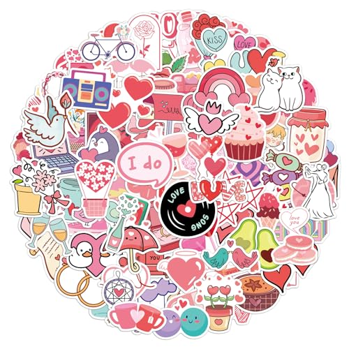 GEEHUA 100 Stück Herz Sticker, Rosa Aufkleber, wasserfeste Herzaufkleber süße Scrapbook Leseaufkleber Geschenke für Buchliebhaber für Grußkarten Laptops Handyhüllen Trinkbecher GEEHUA 100 Stück Herz Sticker, Rosa Aufkleber, wasserfeste Herzaufkleber süße Scrapbook Leseaufkleber Geschenke für Buchliebhaber für Grußkarten Laptops Handyhüllen Trinkbecher von GEEHUA