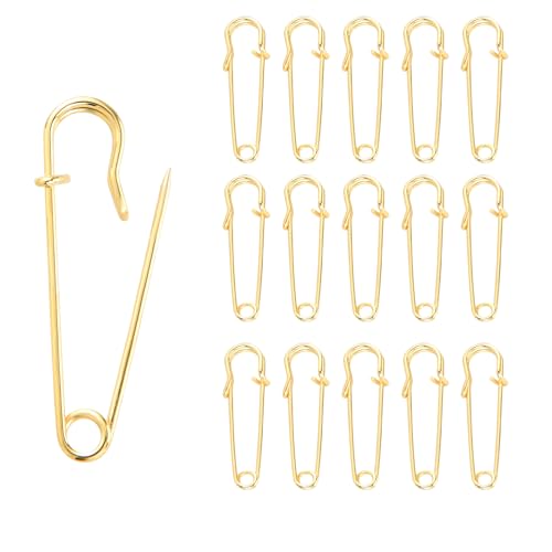 GEEHUA 15 Stück Große Sicherheitsnadeln, 10cm Gold, Strapazierfähige Metallnadeln für Nähen, Basteln, Kleidung, Leder, Segeltuch, Röcke, Kilts GEEHUA 15 Stück Große Sicherheitsnadeln, 10cm Gold, Strapazierfähige Metallnadeln für Nähen, Basteln, Kleidung, Leder, Segeltuch, Röcke, Kilts von GEEHUA