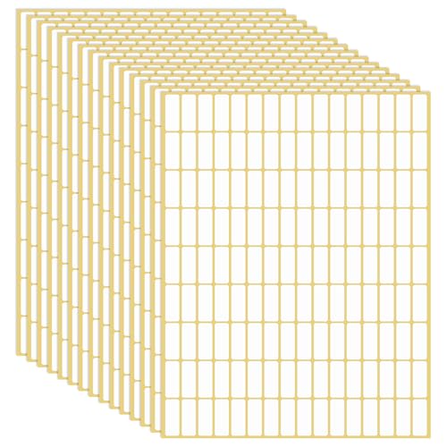 GEEHUA 2160 Stück 8x20mm Selbstklebende Etiketten, Klebeetiketten Zum Beschriften, Aufkleber, Preisschilder, Aktenordner Etiketten (15 Blatt) von GEEHUA