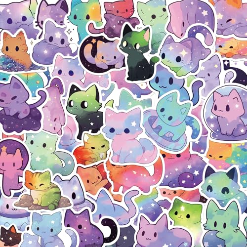 GEEHUA 50 Stück Kawaii Sternenhimmel Katzenaufkleber, Niedlich Cartoon Tier Katzenaufkleber, Wasserdichte Selbstklebende Vinyl Aufkleber für Computer, Laptop, Scrapbooking, Planer, Tagebücher GEEHUA 50 Stück Kawaii Sternenhimmel Katzenaufkleber, Niedlich Cartoon Tier Katzenaufkleber, Wasserdichte Selbstklebende Vinyl Aufkleber für Computer, Laptop, Scrapbooking, Planer, Tagebücher von GEEHUA