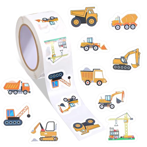GEEHUA 500 Stück Baufahrzeuge Aufkleberrolle Selbstklebend, 2.5cm Wasserfest LKW Aufkleber, Bagger Kran Sticker, Partygeschenke, Goodie Bags, DIY, Basteln, Belohnungsanreize GEEHUA 500 Stück Baufahrzeuge Aufkleberrolle Selbstklebend, 2.5cm Wasserfest LKW Aufkleber, Bagger Kran Sticker, Partygeschenke, Goodie Bags, DIY, Basteln, Belohnungsanreize von GEEHUA