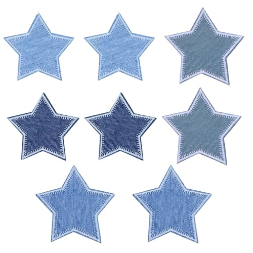 GEEHUA 8 Stück Sterne Bügelflicken Kinder, Cowboys Jeans Bügelflicken Bestickte Applikationen Aufnäher zum Aufbügeln Verzierungen für Jacken, Hüte, Rucksäcke, Jeans, Reparaturdekorationen von GEEHUA