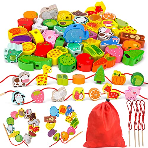 GEEKEO Fädelspiel Montessori Spielzeug ab 2 3 Jahre Mädchen und Jungen, Holzperlen Lernspiel Spielzeug Motorikspielzeug Pädagogisches Geschenke Spielzeug für 2 3 4 Jahren Kinder GEEKEO Fädelspiel Montessori Spielzeug ab 2 3 Jahre Mädchen und Jungen, Holzperlen Lernspiel Spielzeug Motorikspielzeug Pädagogisches Geschenke Spielzeug für 2 3 4 Jahren Kinder von GEEKEO