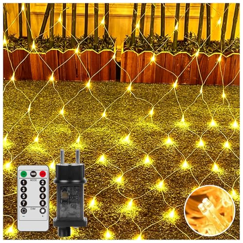 GEEKEO Lichternetz Außen Netz 3x2m 192 LED Lichterkette Netz Außen Innen mit Stecker, IP44 Wasserdicht Lichternetz 8 Modi Timer für Weihnachtsbeleuchtung Büsche Garten Zimmer Balkon Warmes Gelb GEEKEO Lichternetz Außen Netz 3x2m 192 LED Lichterkette Netz Außen Innen mit Stecker, IP44 Wasserdicht Lichternetz 8 Modi Timer für Weihnachtsbeleuchtung Büsche Garten Zimmer Balkon Warmes Gelb von GEEKEO