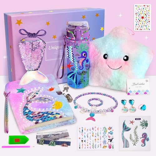 Geschenk Mädchen 5 6 7 8 9 10+ Jahre - Meerjungfrauen Geburtstagsdeko Kinder Ostern DIY Diamond Painting Trinkflasche Plüschkissen Geldbörse Meerjungfrau Schmuck Geburtstag Geschenke für Mädchen Geschenk Mädchen 5 6 7 8 9 10+ Jahre - Meerjungfrauen Geburtstagsdeko Kinder Ostern DIY Diamond Painting Trinkflasche Plüschkissen Geldbörse Meerjungfrau Schmuck Geburtstag Geschenke für Mädchen von GEEKEO