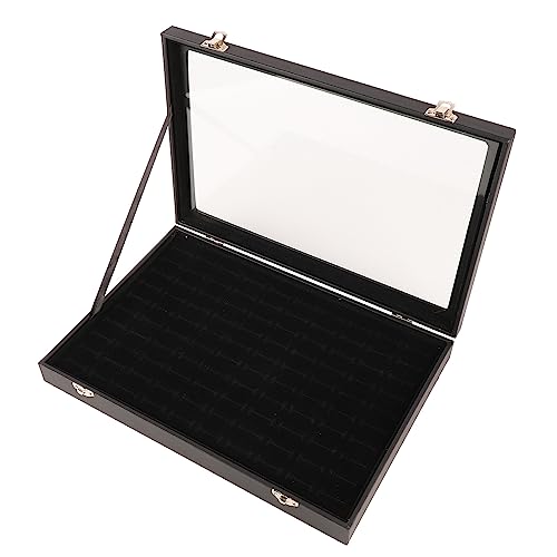 GEEKHOM Schmuckkasten, Damen Jewelry Organizer Aufbewahrungssystem mit Klarem Deckel Schmuckkoffer Schmuckschatulle Schmucktablett mit 100 Schlitzen für Ringe Ohrringe Manschettenknöpfe, Schwarz GEEKHOM Schmuckkasten, Damen Jewelry Organizer Aufbewahrungssystem mit Klarem Deckel Schmuckkoffer Schmuckschatulle Schmucktablett mit 100 Schlitzen für Ringe Ohrringe Manschettenknöpfe, Schwarz von GEEKHOM