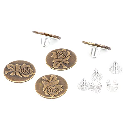 Jean Button, 10 -teiliges Beliebtes Eisen -Jean Sortierer 20 Mm Vintage Clasp Praktischer Taste mit Thread (20mm Bronze (Nr. 2)) von GEERYZHE