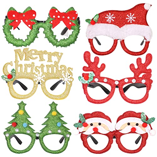 Weihnachten Sonnenbrille Weihnachtsbrillen Weihnachten Haarreif Weihnachtsgläser Kreative Lustige Brillen Weihnachten Brille Lustige Brillen Weihnachten für Erwachsene und Kinder Weihnachten Geschenk von GEFAEJIFO