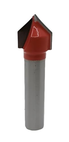 Oberfräser, HM Router-Bit Fräser Nutfräser Fräser für Oberfräse, Holzfräser mit 8 mm Schaft, Fräswerkzeug für NE-Metalle (12,7 mm 90° V-Cutfräser) von GEFRABO