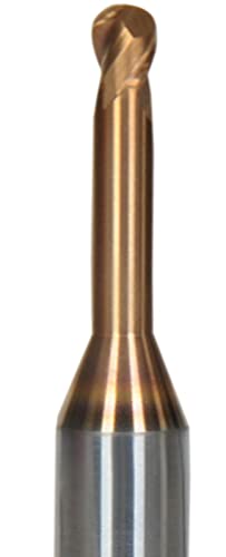 VHM Radiusfräser Z=2 TiSiN Mikrofräser 52 HRC ✓ Ø 1-4 mm mit abgesetzem Hals (6 mm Verjüngter Hals, 1,0 mm) von GEFRABO