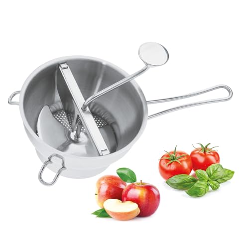 GEFU Passiergerät FLOTTE LOTTE® – Multifunktional mit 2 Lochscheiben (2 mm & 3 mm), Edelstahl, 2 Liter Volumen, spülmaschinengeeignet, ideal zum Passieren und Reiben von Obst & Gemüse von GEFU