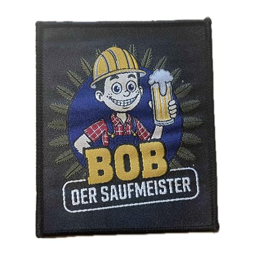 Bob der Saufmeister Aufnäher/Patch | Aufbügler Party Saufen, Flicken Feiern Bügelbild Männer Geschenk Bügelflicken Bier (BOB (8x10cm)) von GEHASST VERDAMMT VERGÖTTERT
