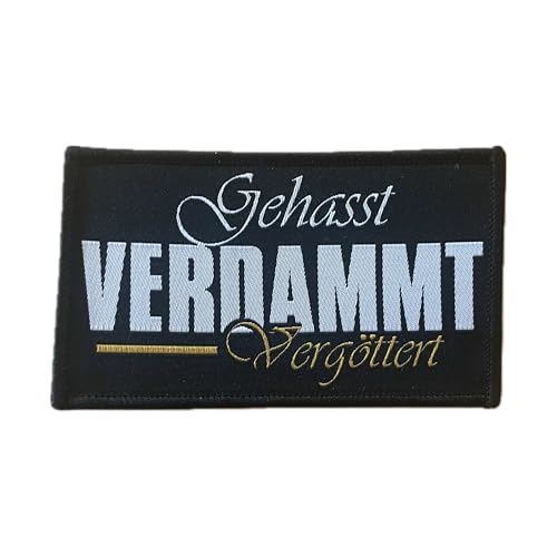 Gehasst Verdammt Vergöttert Aufnäher/Patch | Aufbügler passend für Böhse Onkelz Fans, Flicken Rocker Bügelbild Deutschrock Bügelflicken Biker (GVV 2 (10x6cm)*) von GEHASST VERDAMMT VERGÖTTERT