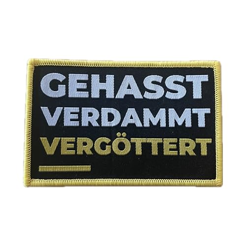 Gehasst Verdammt Vergöttert Aufnäher/Patch | Aufbügler passend für Böhse Onkelz Fans, Flicken Rocker Bügelbild Deutschrock Bügelflicken Biker (GVV 3 (10x7cm)*) von GEHASST VERDAMMT VERGÖTTERT