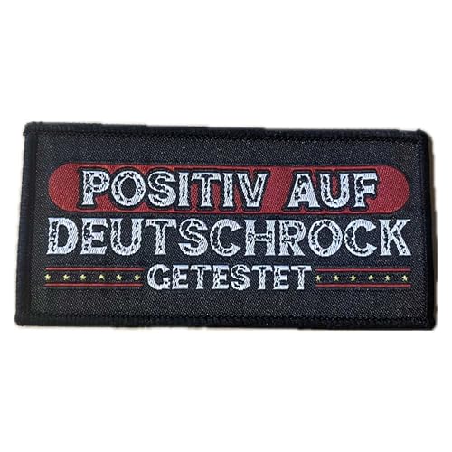 Positiv auf Deutschrock getestet Aufnäher/Patch | Aufbügler passend für Böhse Onkelz Fans, Flicken Rocker Bügelbild Deutschrock Bügelflicken Biker (POS (10x5cm)) von GEHASST VERDAMMT VERGÖTTERT