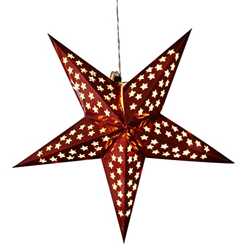 GEK Weihnachtsdeko Beleuchteter Papierstern 60cm rot, mit 10 LED batteriebetrieben mit Timerfunktion GEK Weihnachtsdeko Beleuchteter Papierstern 60cm rot, mit 10 LED batteriebetrieben mit Timerfunktion von GEK