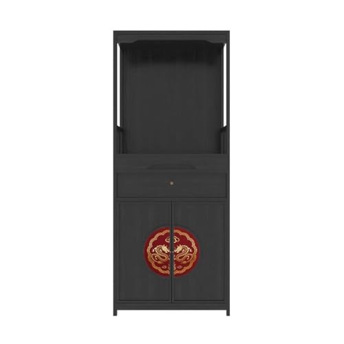 GEK208130 Altartisch Buddha Neuer Nischen-Standschrank im Buddha-Stil im chinesischen Stil mit Lackmalerei und Weihrauch-Tributschrank Altarschrank(Schwarz) von GEK208130