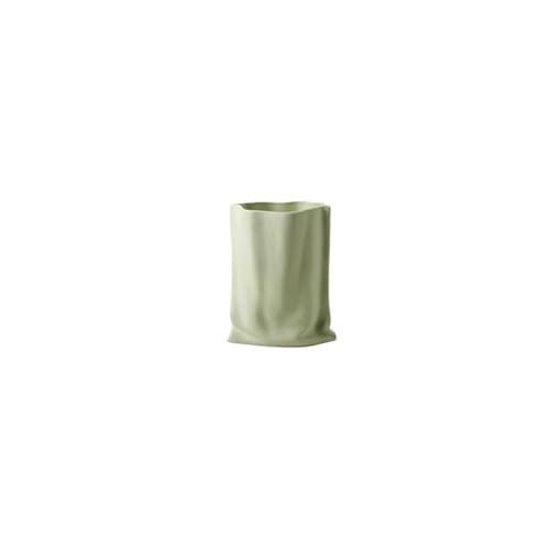 GELASIGE Blumenvase Nordic Creme Stil Wohnzimmer Esstisch Papiertüte Keramik Blumenarrangement Vase Dekoration Vasen für Tischdekorationen(A) von GELASIGE