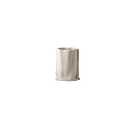 GELASIGE Blumenvase Nordic Creme Stil Wohnzimmer Esstisch Papiertüte Keramik Blumenarrangement Vase Dekoration Vasen für Tischdekorationen(C) von GELASIGE