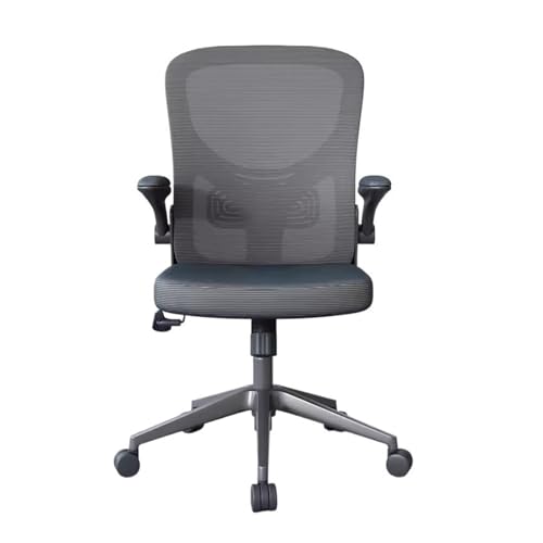 GELASIGE Bürostuhl Bürostuhl, einfacher moderner Personalstuhl, drehbar, mit Armlehnen, Rückenlehne, Netzstoff, Salon-Verhandlungsstuhl Homeoffice-Schreibtischstühle(Black) von GELASIGE