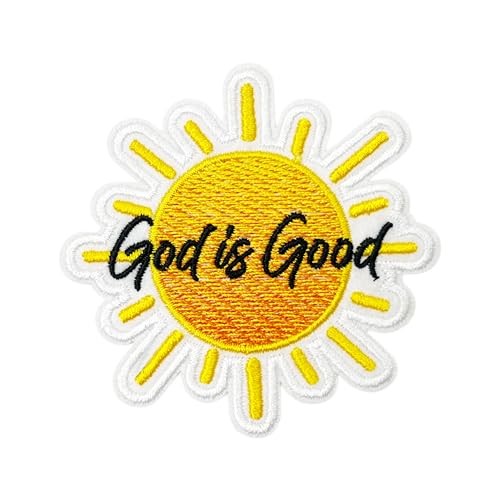 Aufnäher "God is Good", 7,6 cm, zum Aufbügeln oder Aufnähen, bestickt, christliche Stickerei-Aufnäher für Kleidung, Rucksäcke, Hüte, Bibelvers, bestickter Aufnäher, Jesus DIY-Zubehör Aufnäher "God is Good", 7,6 cm, zum Aufbügeln oder Aufnähen, bestickt, christliche Stickerei-Aufnäher für Kleidung, Rucksäcke, Hüte, Bibelvers, bestickter Aufnäher, Jesus DIY-Zubehör von GELATUDU