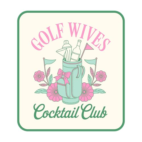 Aufnäher mit Aufschrift "Golf Wives Cocktail Club", 7,6 cm, Blumenmuster, für Damen, Golf, Sport, Golfplatz, Trinken, Bügeln/Aufnähen, Stickerei, Stoffapplikation für Trucker, Hut, Kleidung, Rucksack Aufnäher mit Aufschrift "Golf Wives Cocktail Club", 7,6 cm, Blumenmuster, für Damen, Golf, Sport, Golfplatz, Trinken, Bügeln/Aufnähen, Stickerei, Stoffapplikation für Trucker, Hut, Kleidung, Rucksack von GELATUDU