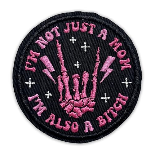 Aufnäher mit der Aufschrift "I'm Not Just A Mom I'm Also A B*tch", 7,6 cm, lustiger Skelett-Handaufnäher, sarkastische Mutterleben, zum Aufbügeln/Aufnähen, Stoffapplikation für Trucker, Hut, Kleidung Aufnäher mit der Aufschrift "I'm Not Just A Mom I'm Also A B*tch", 7,6 cm, lustiger Skelett-Handaufnäher, sarkastische Mutterleben, zum Aufbügeln/Aufnähen, Stoffapplikation für Trucker, Hut, Kleidung von GELATUDU