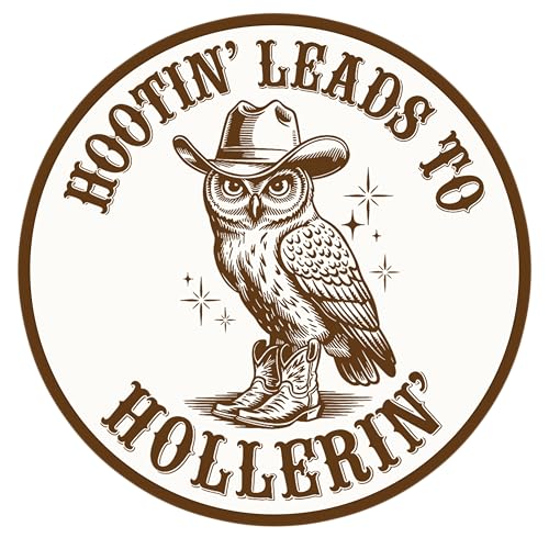 Hootin' Leads to Hollerin' Patch 7,6 cm lustige sarkastische Eule Western Cowboy Country Klettverschluss Stickerei Stoff Applikation Patches für Trucker Hüte Kleidung Rucksack DIY Zubehör Geschenke von GELATUDU