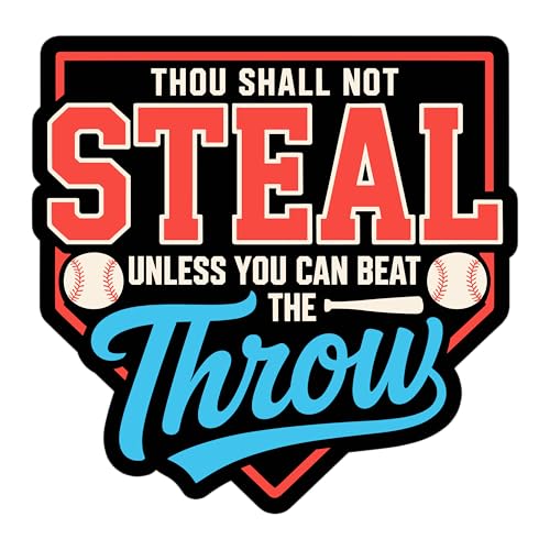 Thou Shall Not Steal Unless You Can Beat The Throw Patch 7,6 cm Baseball, Batting Bat Sport, Iron On/Sew On Embroidery Fabric Applique Patches for Trucker Hat Clothes Backpack DIY Accessories Gifts von GELATUDU