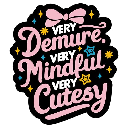Very Demure Very Mindful Very Cutesy Patch 7,6 cm Schleife Niedlich Feminismus Mädchen Frauen Klettverschluss Stickerei Stoff Applikation Patches für Trucker Hüte Kleidung Rucksack DIY Zubehör von GELATUDU