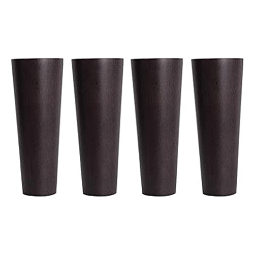 GELISURE Möbelfüße aus Massivholz, gerader Kegel, Sofabeine aus Holz, Tischbeine, Schränke, Füße, Möbelbeine für Sofa, Tisch, Stuhl, Teeschrank, Winkel, Schwarz, 4 Stück (13 cm) von GELISURE