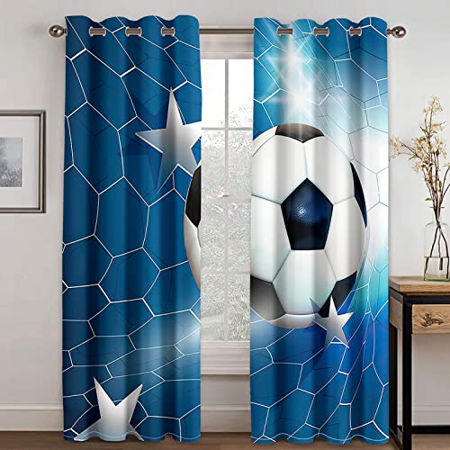 GELOUT Vorhang Blickdicht Mit Ösen 3D Curtain Fußball Fußball 160cm lang 210cm Breite Verdunkelungsvorhang 2Er Set Gardine Polyester Für Schlafzimmer Wohnzimmer Dekoration GELOUT Vorhang Blickdicht Mit Ösen 3D Curtain Fußball Fußball 160cm lang 210cm Breite Verdunkelungsvorhang 2Er Set Gardine Polyester Für Schlafzimmer Wohnzimmer Dekoration von GELOUT