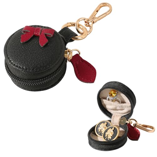 GELVTIC Reise-Schmuckhalter, Schlüsselanhänger, Mini-Schmucketui, tragbare Kunstleder-Ring-Organizer-Box, Fitnessstudio, Sport, Ohrringe, Halskette, Ring, Aufbewahrung, Schmuckschatulle für Frauen GELVTIC Reise-Schmuckhalter, Schlüsselanhänger, Mini-Schmucketui, tragbare Kunstleder-Ring-Organizer-Box, Fitnessstudio, Sport, Ohrringe, Halskette, Ring, Aufbewahrung, Schmuckschatulle für Frauen von GELVTIC